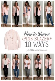 Fashion Look Featuring Old Navy Longsleeve Tops and Old Navy Plus Tops by justposted - ShopStyle Pink Blazer Outfit, Mode Ab 50, Light Pink Blazers, Blazer Outfits Casual, Look Formal, Blazer Outfit, Stylish Work Outfits, Pink Blazer, Casual Work Outfits