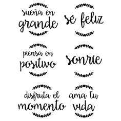 the words in spanish are handwritten on white paper