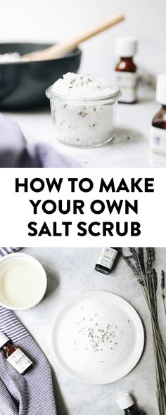 How to Make Salt Scrub Recipe [Body Detox] - The Healthy Maven Epsom Salt Scrub Diy, Epson Salt Scrub, Epsom Salt Scrub Recipe, Homemade Salt Scrub, Crunchy Stuff, Epsom Salt Scrub, Salt Scrub Diy, Scrub Recipe Diy