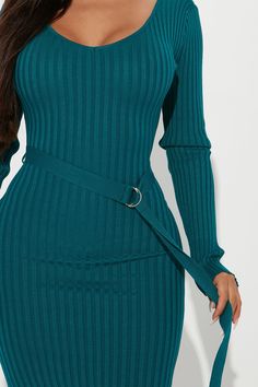 Available In Off White, Mustard, And Teal. Sweater Midi Dress Long Sleeve V-Neck Belted Ribbed Stretch Dress Length = 46" 80% Viscose 20% Nylon Imported California Proposition 65 WARNING: Cancer and Reproductive Harm - www.P65Warnings.ca.gov. | Autumn Calls Sweater Midi Dress in Teal size Medium by Fashion Nova Teal Outfits, Midi Dress Long Sleeve, Teal Fashion, Sweater Midi Dress, Teal Sweater, Xl Fashion, Sweater Dress Midi, Ribbed Dresses, Dress Long Sleeve