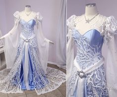 Snow Queen Costume, Fantasy Clothes, Queen Costume, Winter Fairy, Dress Tutorials, Fantasy Dresses, Medieval Dress, Fantasy Gowns