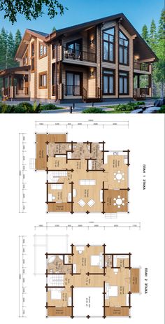 two story house plans with large windows and lots of space