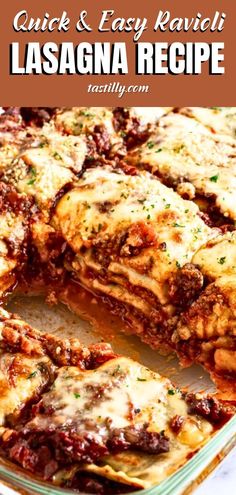 lasagna casserole with cheese and sauce on top