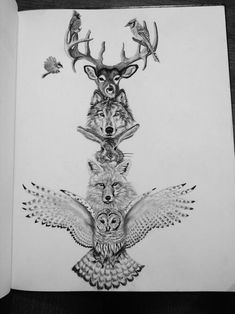 Totem Pole Drawing, Grinch Tattoo, Drawings Of Animals, Totem Tattoo, Tier Tattoo, African Tattoo, Tattoo Animal, Polynesian Tattoos, Irish Tattoos