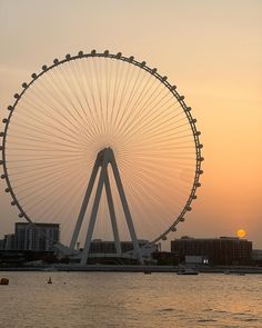 a large ferris wheel sitting on top of a body of water