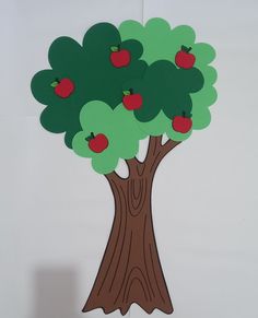 an apple tree made out of cut outs