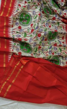 Gadwal Pure Silk Saree Work: Hand Weaved Colour: Multy Quality: High Care: Dry Clean Only  Delivery Time: 2 To 3 Weeks Delivery Partner: DHL Curier Service NOTE: PLS CHAT WITH US FOR AVAILABILITIES BEFORE PLACING ORDER.  If Customer Wants We Make ready Blouse ,False Pico Also (Extra Charges Aplicable For That) Red Kalamkari Print Traditional Wear In Cotton Silk, Red Cotton Silk Blouse Piece With Kalamkari Print, Red Cotton Silk Traditional Wear With Kalamkari Print, Red Kalamkari Print Sets For Puja, Red Kalamkari Print Traditional Drape Dupatta, Red Chanderi Traditional Wear With Kalamkari Print, Semi-stitched Red Saree With Block Print, Red Chanderi Blouse Piece With Printed Border, Red Semi-stitched Block Print Saree