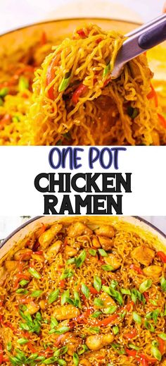 one pot chicken ramen is an easy and delicious dinner that's ready in under 30 minutes