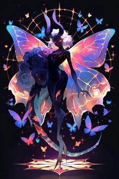 a fairy with butterflies on her wings