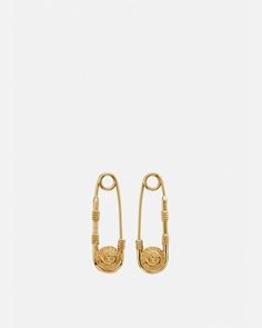 Versace Safety Pin, Versace Earrings, Pin Earrings, Safety Pin Earrings, Versace Jewelry, Versace Gold, Appointment Book, Fashion Jewelry Earrings, Versace Men