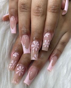 Nails April, Quartz Nails, April Nails, Girly Acrylic, Spring Acrylic Nails, Ombre Acrylic Nails, Girly Acrylic Nails, French Tip Acrylic Nails, Classy Acrylic Nails