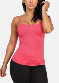 Cheap Strap Seamless Top (Coral) Stretch Camisole With Straps For Workout, Stretch Camisole For Workout, Workout Stretch Camisole With Straps, Summer Stretch Seamless Camisole, Solid Color Stretch Tank Top With Adjustable Straps, Solid Stretch Tank Top With Adjustable Straps, Stretch Workout Camisole With Spaghetti Straps, Workout Stretch Camisole With Spaghetti Straps, Solid Stretch Camisole With Spaghetti Straps