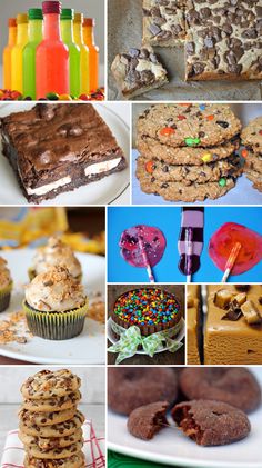 a collage of different desserts and pastries