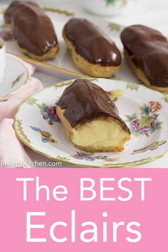 the best eclairs are made with chocolate icing