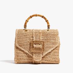 Pamela Munson, Straw Accessories, Brushed Gold Hardware, Grosgrain Ribbon Bows, Straw Handbags, Girly Bags, Accessories Brand, Bygone Era, Womens Purses