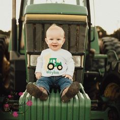 This listing features a birthday number and tractor appliqué along with your child's name embroidered. **Please note birthday number at checkout.** If you do not see your size or shirt color on the drop down menu feel free to message me to confirm. Visit our website for size charts here https://www.theolivehatch.com/size-charts-1 Machine wash cold inside out, tumble or hang to dry, Press with iron if needed. **All items are made to order in a pet free and smoke free studio. If you need an order Tractor Family Photos, Tractor 1st Birthday Party, Tractor Birthday Party Decorations, Tractor First Birthday Party, First Birthday Tractor Theme, Tractor Birthday Pictures, Tractor Photo Shoot, Tractor Themed Birthday Party, First Birthday Tractor