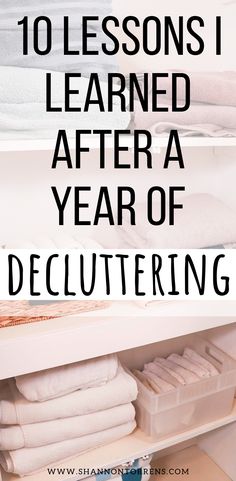 the words 10 lessons i learned after a year of decluttering