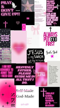 a collage of pink and black images with the words jesus is my savor