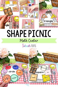 the shape picnic math center is filled with pictures