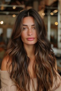 Natural Balayage For Brown Hair, Blonde Highlights To Dark Brown Hair, Dark Root Bronde Balayage, Dark Brown Balayage Long Hair, Dark Brown Hair With A Money Piece, Natural Brown With Dimension, Medium Dark Brown Hair Balayage, Brown Hair Color Dimension, Full Balayage Dark Brown Hair