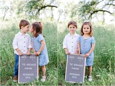 Tie Breaker Gender Reveal Ideas, Twin Announcement With Sibling, Tie Breaker Gender Reveal, Baby 3 Announcement Third Child, 3rd Baby Announcement With Siblings, Tie Breaker Baby Announcement, Tiebreaker Pregnancy Announcement, Gender Reveal With Sibling, Tie Breaker Pregnancy Announcement