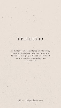 a white sheet with the words peter 5 10 on it