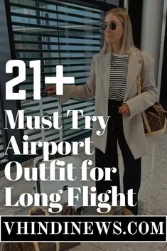 21 Chic and Comfortable Women's Travel Outfits for Long Flights 49 Outfit Ideas For Long Flights, Casual Work Travel Outfit, Classic Travel Outfits For Women, Travel Clothes Capsule, Classy Flight Outfit, Chic Long Haul Flight Outfits, Redeye Flight Outfit, Overnight Plane Outfit, Overnight Airplane Outfit