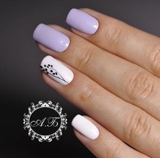 Light Purple Nails, Nails 2018, Floral Nail Designs, Colorful Nail, Pretty Nail Designs, Floral Nail Art, Nail Swag, White Nail