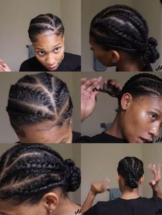 4 Cornrows Braids Black Women Natural Hair, Scalp Braids On Natural Hair, Flat Braids Black Women, Short Natural Protective Hairstyles, Cornrow Ideas Natural Hair, Natural Protective Hairstyles Short Hair, Flat Twist Hairstyles For Short Hair, Protective Cornrow Hairstyles, Cornrows Braids Natural Hair