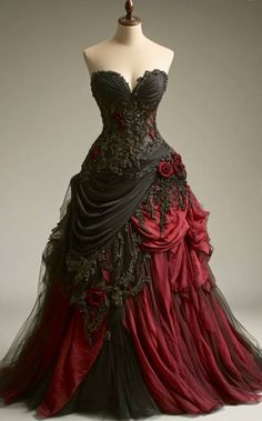 Gothic Victorian Wedding Dresses Bridal Gown 3D Rose Floral Pleated Corset.  "This pin contains affiliate links, which means I may earn a commission at no cost to you extra for you".   #affiliate #advertising" Gothic Victorian Wedding, Victorian Wedding Dresses, Gothic Gowns, Vampire Dress, Victorian Wedding Dress, Victorian Dresses, Dark Wedding, Gothic Victorian, Victorian Wedding