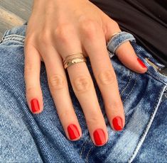 Up Hairdos, Fun Nail Colors, Manicure Nail Designs, Nail Design Inspiration, Nails Red, Nail Ring, Swag Nails