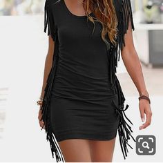 Side Fringe Dress Rope Belt Included! Currently Only Available In Grey Formal Dress Shops, Venus Dresses, Casual Day Dresses, Trim Dress, Fringe Dress, Fashion People, Bodycon Dresses, Maxi Dress Party, Fringe Trim