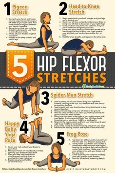 the 5 - minute hip flexor stretches are great for beginners to do yoga