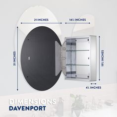 The Croydex Davenport medicine cabinet with mirrored door is the perfect storage solution to help you create a well-organized, clean, and tidy bathroom. This frameless single door oval shaped medicine cabinet is made of high quality aluminum construction. It features one mirrored door with quick release soft close hinges to prevent doors from slamming and two adjustable interior toughened glass shelves. Additionally, the wide opening doors can be installed to be either left or right hand opening Mirrored Medicine Cabinet, Mount Silver, Mirrored Door, Tidy Bathroom, Door Catches, Opening Doors, Medicine Cabinet Mirror, Oval Mirror, Single Doors