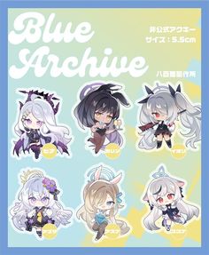 blue archive sticker sheet with anime characters