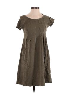 J.Jill Casual Dress Size: X-Small Brown Dresses - used. 52% PIMA COTTON, 43% MODAL, 5% SPANDEX, DropWaist, Crew Neck, Solid, Knee Length, Short Sleeve | J.Jill Casual Dress - DropWaist: Brown Solid Dresses - Used - Size X-Small Petite Solid Knee-length Lined Dress, Casual Mini Dress In Sheath Style, Casual Sheath Mini Dress, Casual Shift Mini Dress, Fit And Flare Short Sleeve Fall Dress, Fit And Flare Short Sleeve Dress For Fall, Fall Fit And Flare Dress With Short Sleeves, Knee-length Shift Pleated Dress, Short Sleeve Fit And Flare Lined Dress