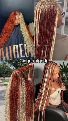 #hairstyles #braids Braids For The Fall Black Women, Hair Color Braids Ideas, Cute Colored Braids For Black Women, Braided Ginger Hairstyles, Colored Braids With Curls, Two Tone Goddess Braids, Knotless Braids Fall Colors, Copper And Blonde Box Braids, Blonde Hair Color Ideas Braids