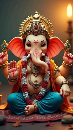 3d Wallpaper For Mobile, Durga Painting, Baby Ganesha, Bappa Morya