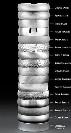 a stack of different types of rings on top of each other