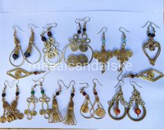 This is a collection of well designed and crafted brass earrings . Each earring has its distinctive design which makes it unique. Some are made with combination of other materials such as bones,horns, traditional beads, cowrie shell and so on. They can be used during wedding , Christmas holidays,official duties . Perfect gifts for loved ones. Handmade Unique Brass Beaded Earrings, Unique Handmade Brass Beaded Earrings, Bronze Brass Beaded Earrings With Ear Wire, Artisan Handmade Metal Beaded Earrings, Nickel-free Brass Beaded Earrings, Vintage Brass Wire Wrapped Earrings, Vintage Wire Wrapped Brass Earrings, Handmade Brass Beaded Drop Earrings, Unique Handmade Metal Beaded Earrings