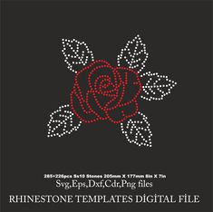 a black background with red roses on it and text that reads, rhypstone templates digital file