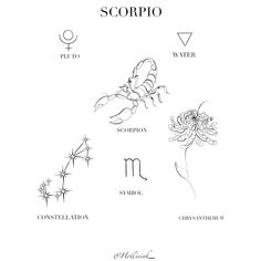 the zodiac signs are shown in black and white