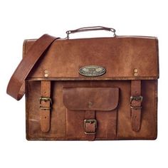 Men's Leather Messenger Satchel Shoulder Briefcase Business Bag - Leather Bags Best Product in Leather Bags Descriptions: 100% genuine goat leather messenger bag with a durable inner lining made of canvas. Designed to carry laptops, tab, documents or other personal belongings, etc. A genuine hand made product using Natural leather. Natural oils and light have been used to obtain the style of the leather - chemical free! This bag features a wonderful unique and vintage look, designed to carry mini laptops, tab, documents, personal belongings etc. Perfect for the office, school or as a gift! Specifications: Made from 100% genuine, strong, lightweight, durable goat leather, tanned without the use of chemicals Adjustable shoulder strap, half flap bag with strap lock & small front pocket.   big Mini Laptop, Laptop Shoulder Bag, Business Bag, Leather Messenger Bag, Goat Leather, Leather Messenger, Flap Bag, Vintage Leather, Fun Bags