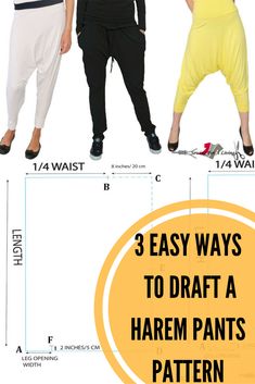 3 easy ways to draft a harem pants pattern