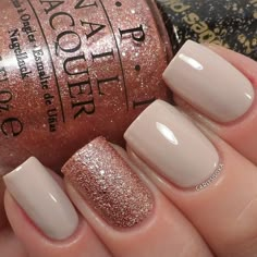 Something simple; OPI- Make Him Mine and Orly- Decades of Dysfunction Beige Nail Art, Neutral Nail Designs, Nails Yellow, Beige Nails, Nails Polish, Fabulous Nails, Fancy Nails, Gorgeous Nails