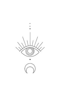 an all seeing eye with the sun and moon above it