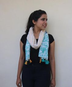 Traditional Hand Printed Cotton Scarves, Green Bohemian Style Dupatta, Bohemian Multicolor Cotton Scarves, Multicolor Cotton Shawl Scarf, Bohemian Cotton Handloom Scarves, Bohemian Shawl Scarf With Printed Border, Bohemian Cotton Dupatta Hand Printed, Traditional Green Cotton Scarves, Bohemian Cotton Dupatta With Hand Print