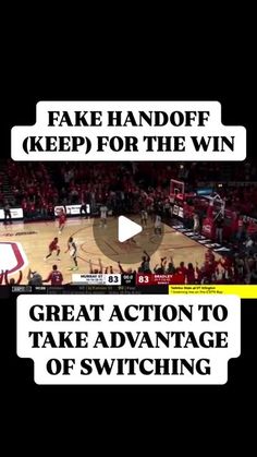 the words fake handoff keep for the win and great action to take advantage of switching