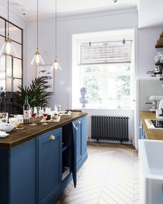 the kitchen is clean and ready to be used for cooking or baking, as well as other things