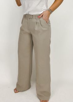 The James Trousers are a staple you'll love for years to come! Featuring flattering front pleats, durable belt loops, and a classic wide leg fit. Tailored Beige Wide-leg Pants, Beige Wide-leg Pants With Belt Loops, Beige Wide-leg Dress Pants With Welt Pockets, Beige Wide-leg Pants With Tie Waist, Beige Wide-leg Belted Bottoms, Scott And Allison, Hats For Sale, Love Is Free, Wide Leg Trousers